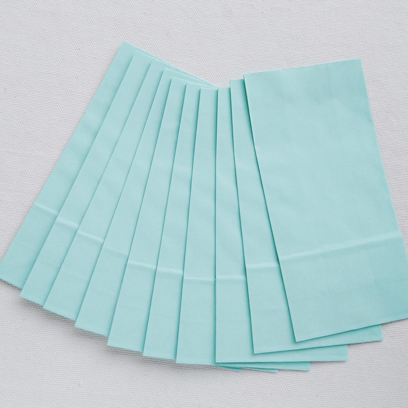 Pack x 10 bolsitas de papel con fuelle color verde agua